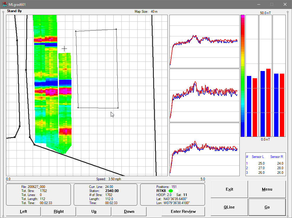 Screen shot of MLgrad601 for Bartington Grad-601