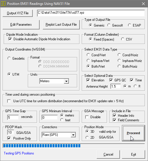 Geonics EM31-MK2 TrackMaker31 Data Processing