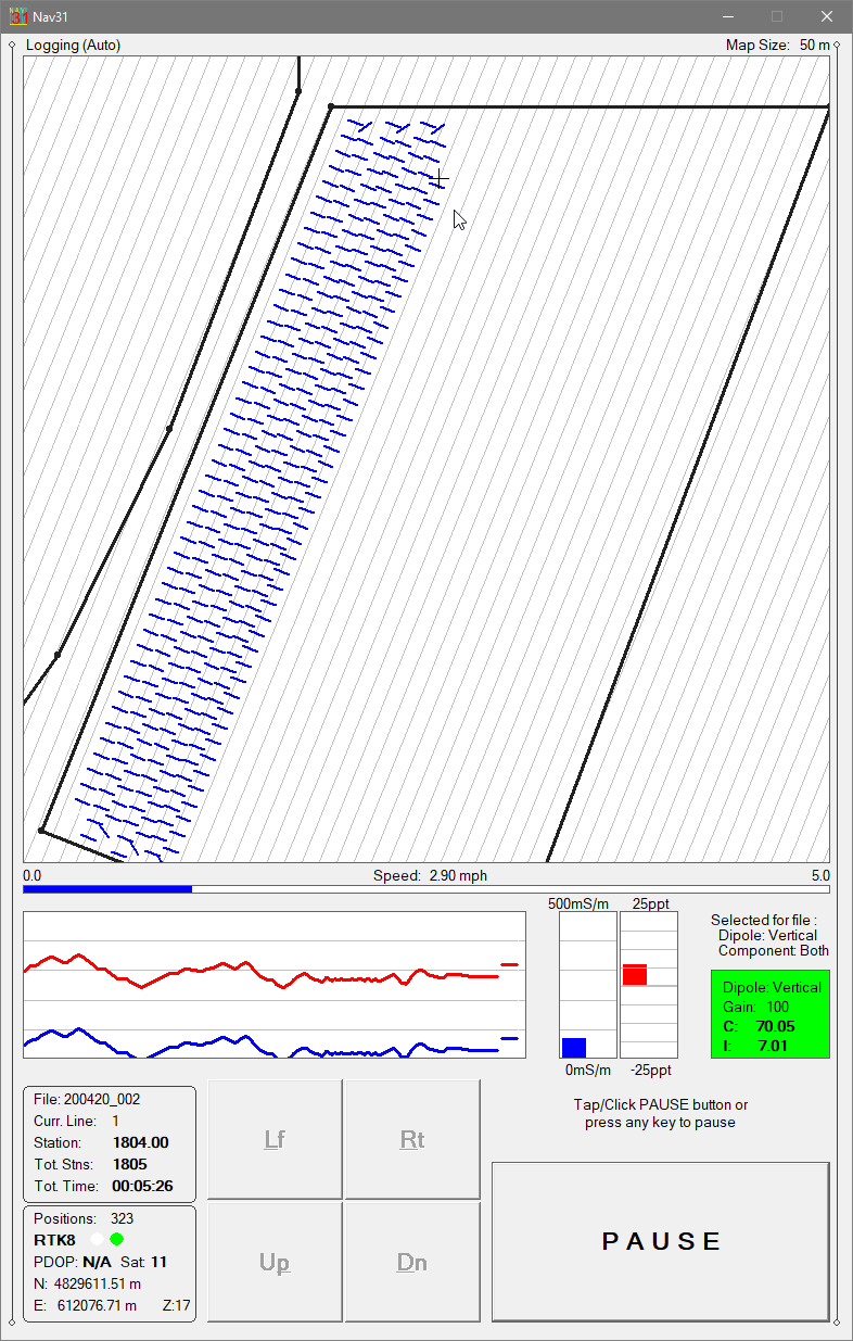 EM31-MK2 TrackMaer31 Vertical Swath Positions